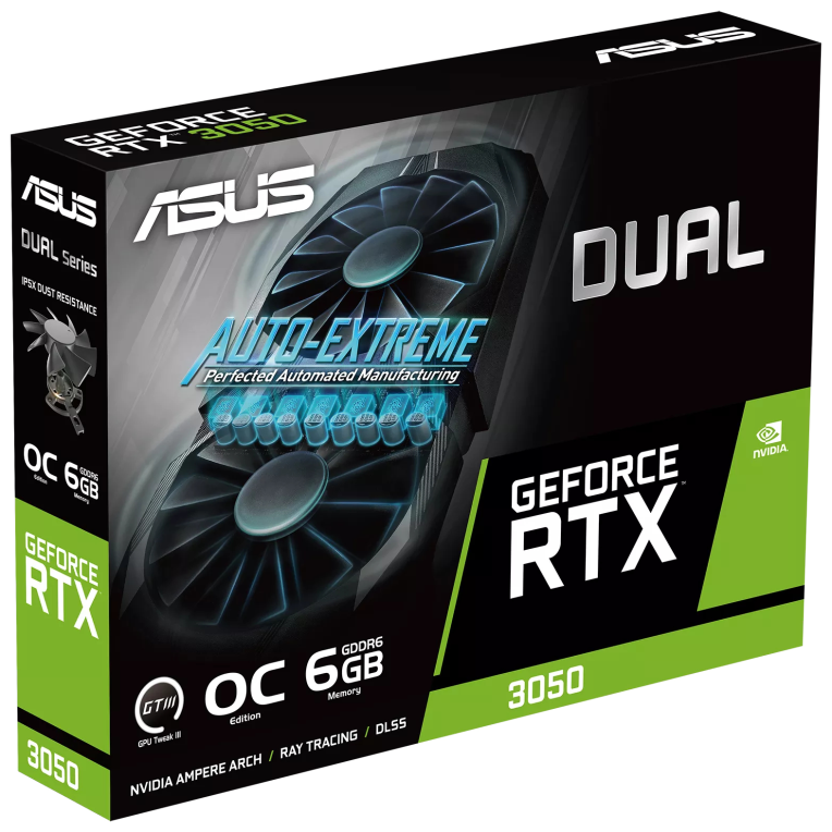 TARJETA GRAFICA ASUS DUAL RTX 3050 OC 6GB - detalle