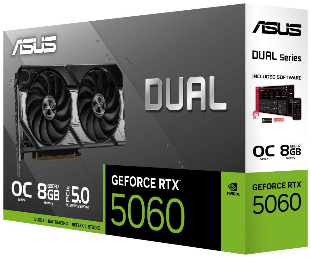 TARJETA GRAFICA ASUS DUAL RTX 5060 O8GB - detalle