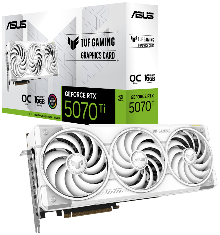 TARJETA GRAFICA ASUS TUF RTX5070TI OC 16GB WHITE GAMING - detalle