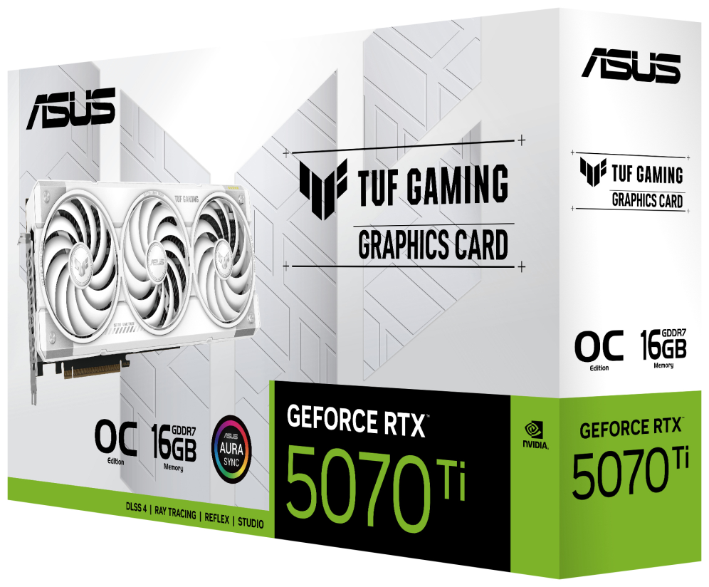 TARJETA GRAFICA ASUS TUF RTX5070TI OC 16GB WHITE GAMING - detalle