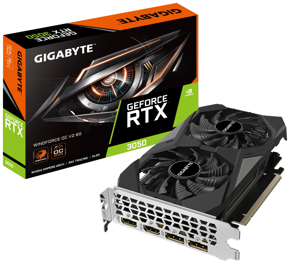 TARJETA GRAFICA GIGABYTE RTX 3050 WINDFORCE OC V2 6GB GDDR6 DLSS3