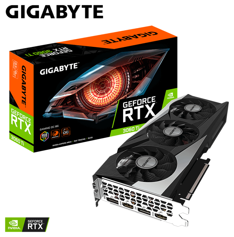TARJETA GRAFICA GIGABYTE RTX 3060 TI GAMING OC 8GB LHR - detalle