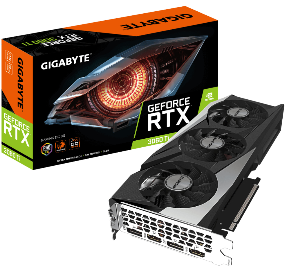 TARJETA GRAFICA GIGABYTE RTX 3060 TI GAMING OC 8GB LHR - detalle