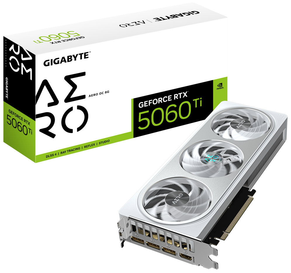 TARJETA GRAFICA GIGABYTE RTX 5060TI AERO OC 8GB GDDR7 NEGRO
