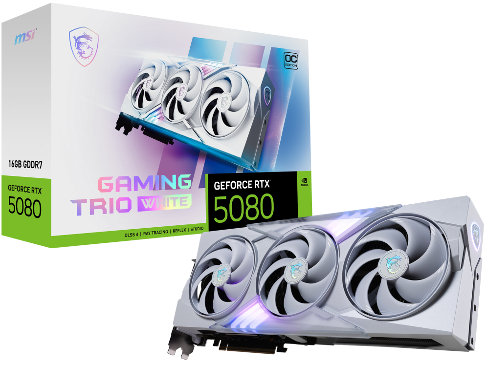 TARJETA GRAFICA MSI RTX 5080 16G GAMING TRIO OC WHITE