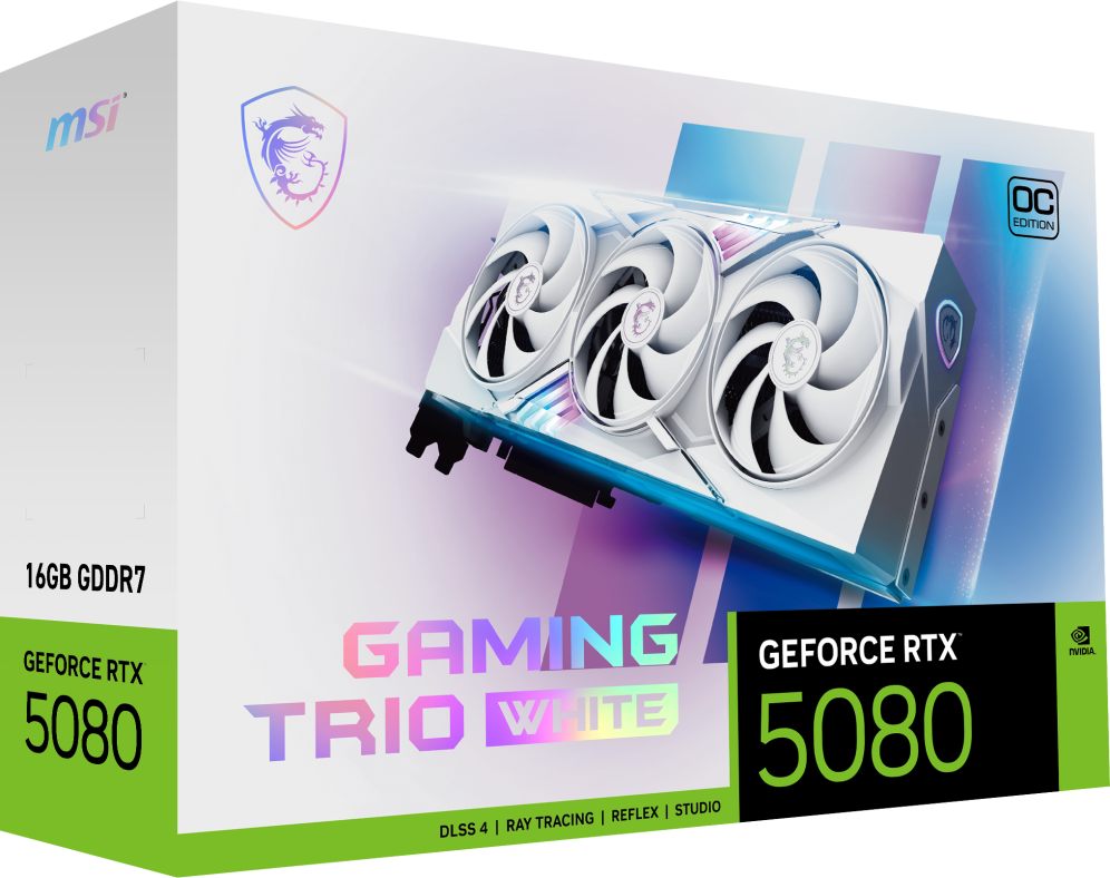 TARJETA GRAFICA MSI RTX 5080 16G GAMING TRIO OC WHITE - detalle
