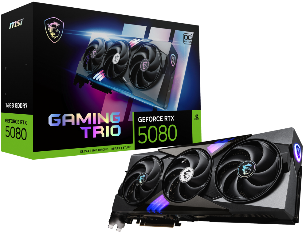TARJETA GRAFICA MSI RTX 5080 16GB GAMING TRIO OC