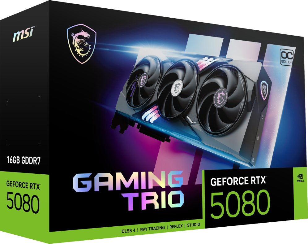 TARJETA GRAFICA MSI RTX 5080 16GB GAMING TRIO OC - detalle
