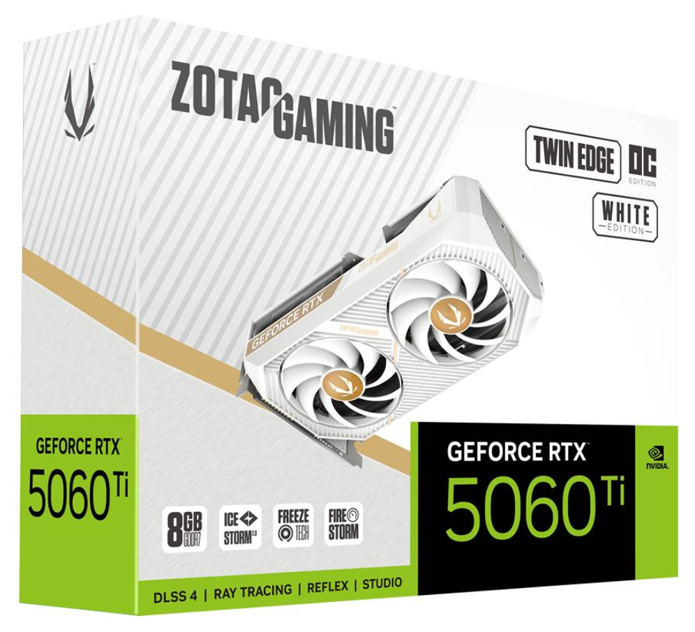 TARJETA GRAFICA ZOTAC RTX 5060 Ti 8GB TWIN EDGE OC WHITE ED - detalle