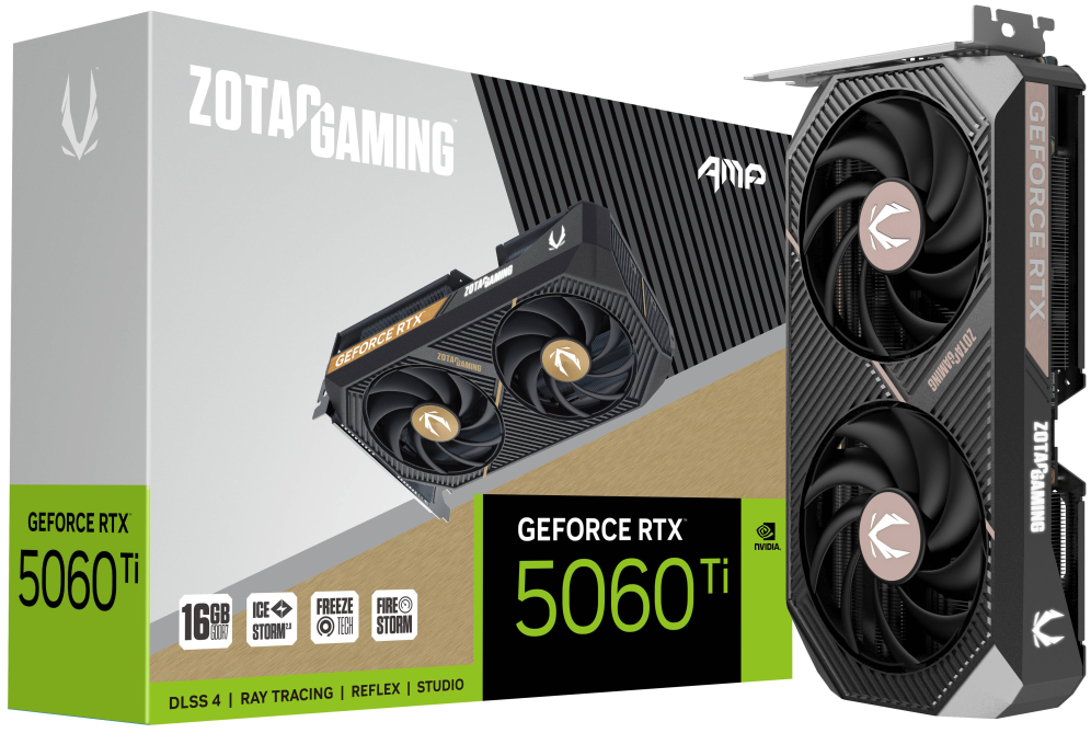 TARJETA GRAFICA ZOTAC RTX 5060TI 16GB AMP 2X - detalle