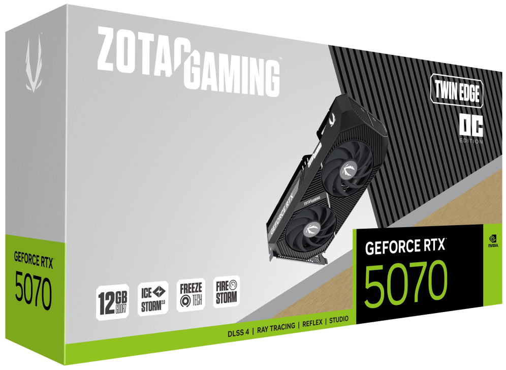TARJETA GRAFICA ZOTAC RTX 5070 TWIN EDGE OC 12GB GDDR7 - detalle