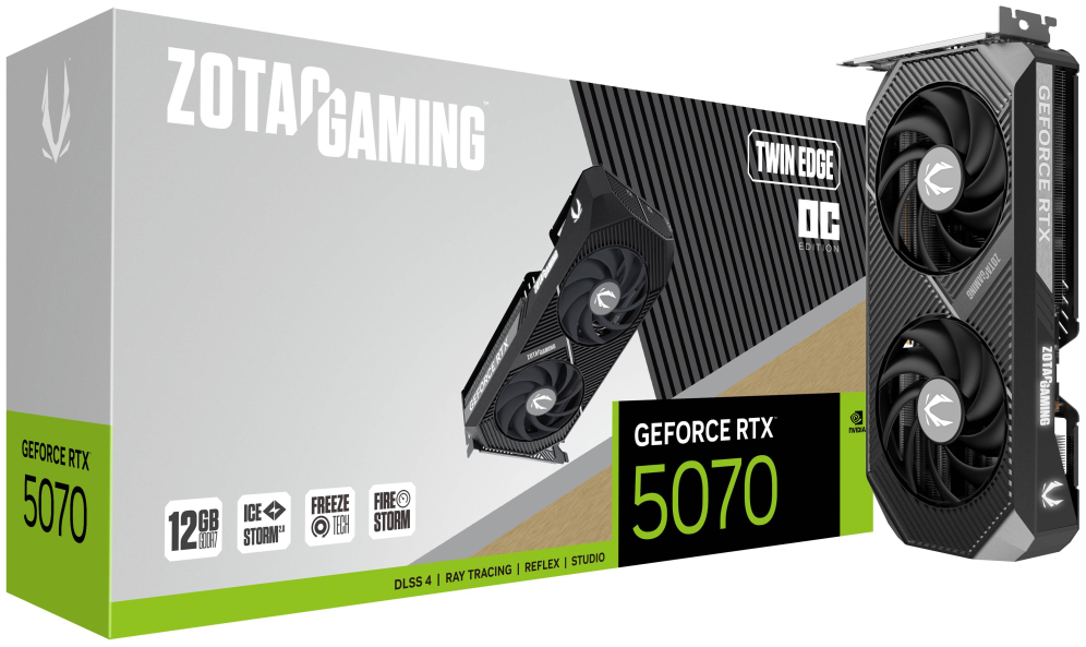 TARJETA GRAFICA ZOTAC RTX 5070 TWIN EDGE OC 12GB GDDR7 - detalle
