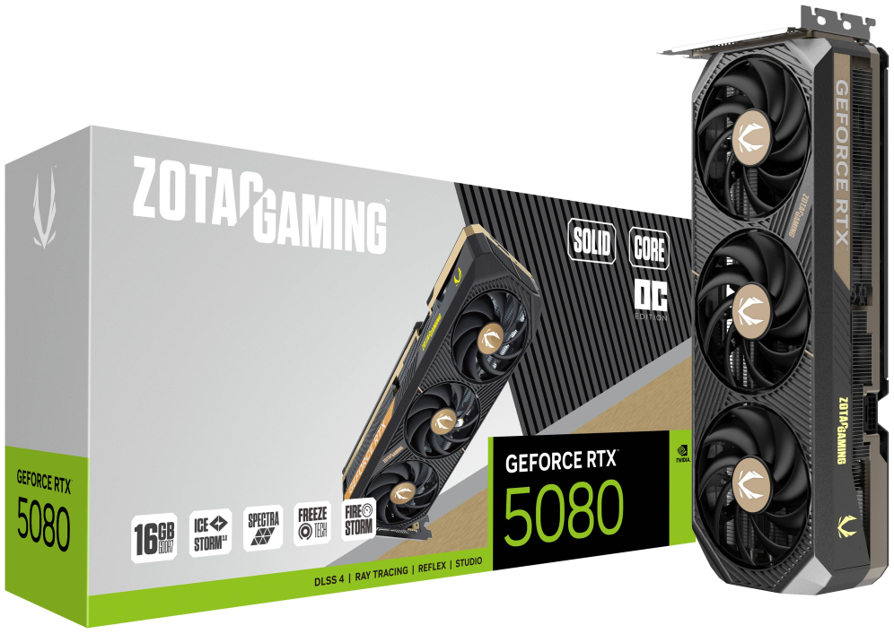 TARJETA GRAFICA ZOTAC RTX 5080 SOLID CORE OC 16GB GDDR7 - detalle