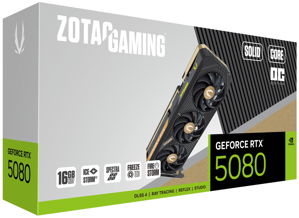 TARJETA GRAFICA ZOTAC RTX 5080 SOLID CORE OC 16GB GDDR7 - detalle