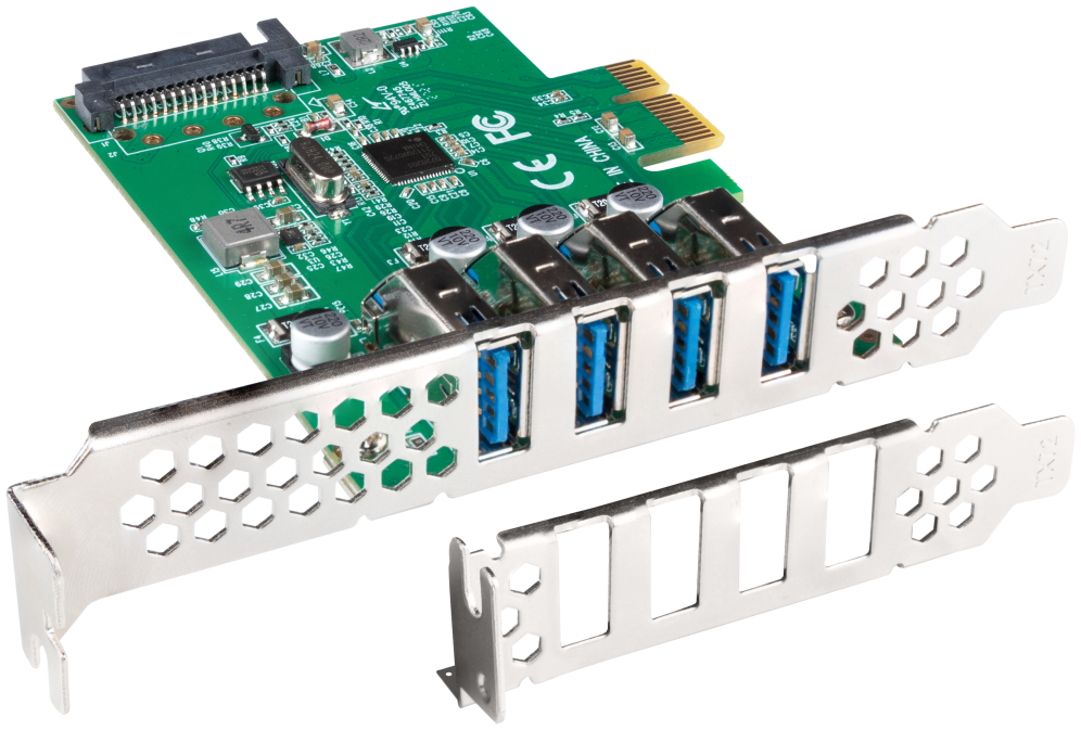 TARJETA PCI EXPRESS LANBERG X1 A 4X USB-A 3,1 GEN1 LOW PROFILE - detalle