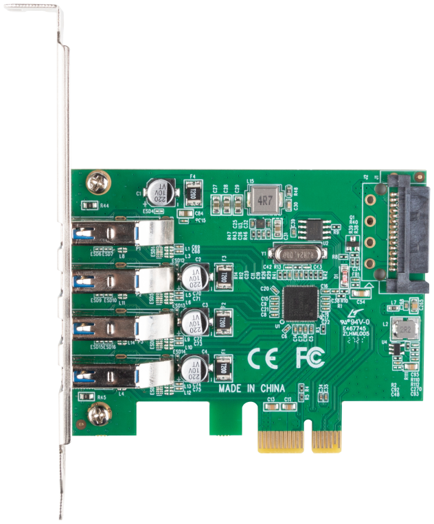 TARJETA PCI EXPRESS LANBERG X1 A 4X USB-A 3,1 GEN1 LOW PROFILE - detalle