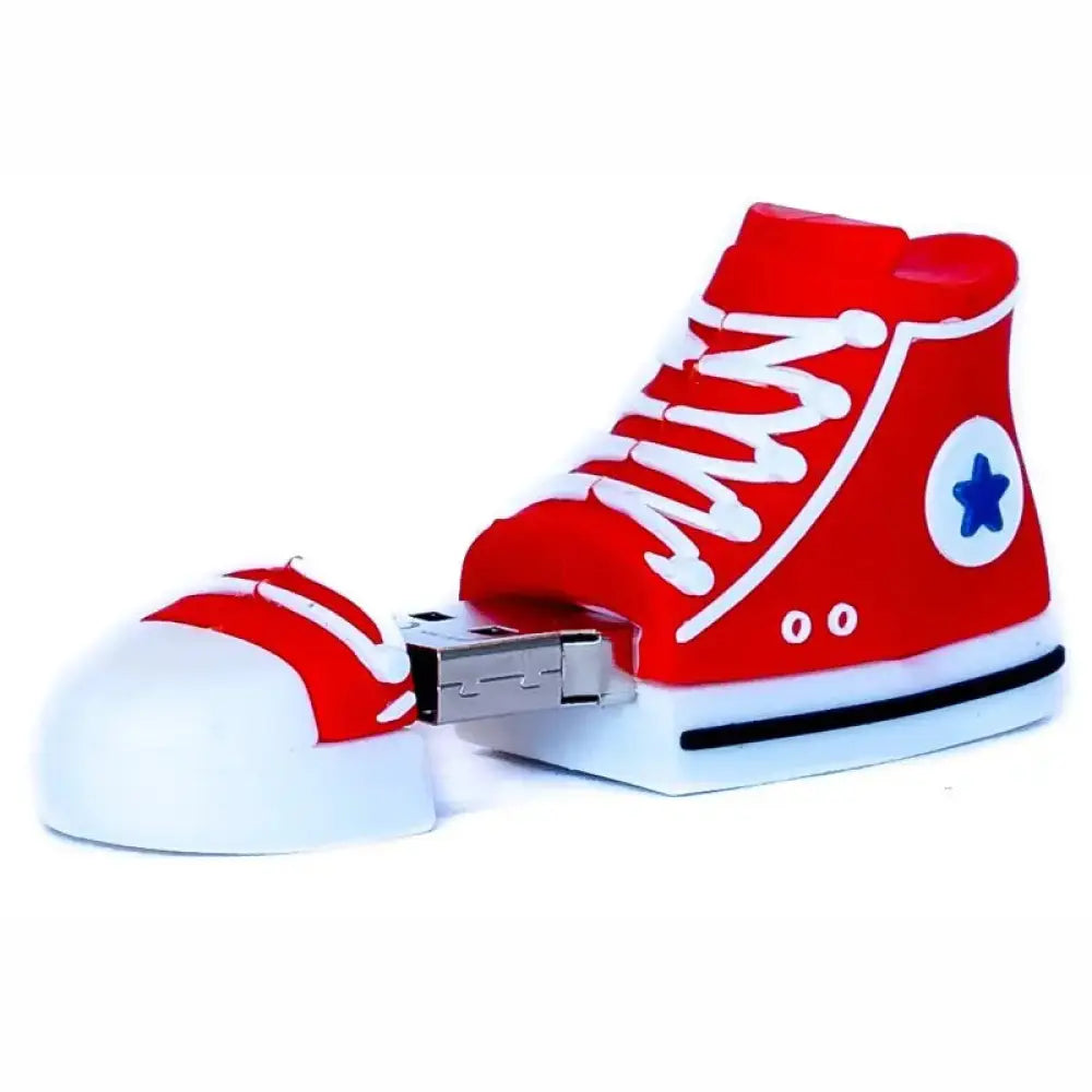 Pendrive USB TECH ONE TECH Red Reverse con capacidad de 32 GB y conexión USB 2.0, forma de zapatilla deportiva.