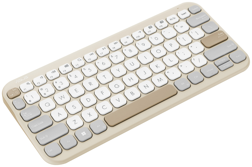 TECLADO ASUS KW100 INNALAMBRICO QWERTY BEIGE - detalle