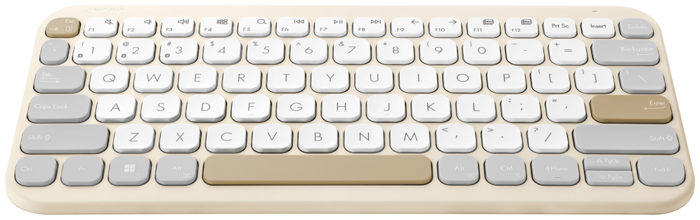 TECLADO ASUS KW100 INNALAMBRICO QWERTY BEIGE - detalle
