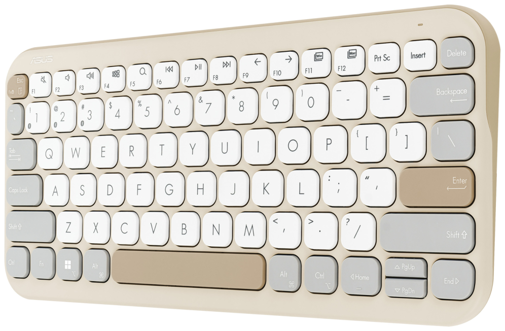 TECLADO ASUS KW100 INNALAMBRICO QWERTY BEIGE - detalle