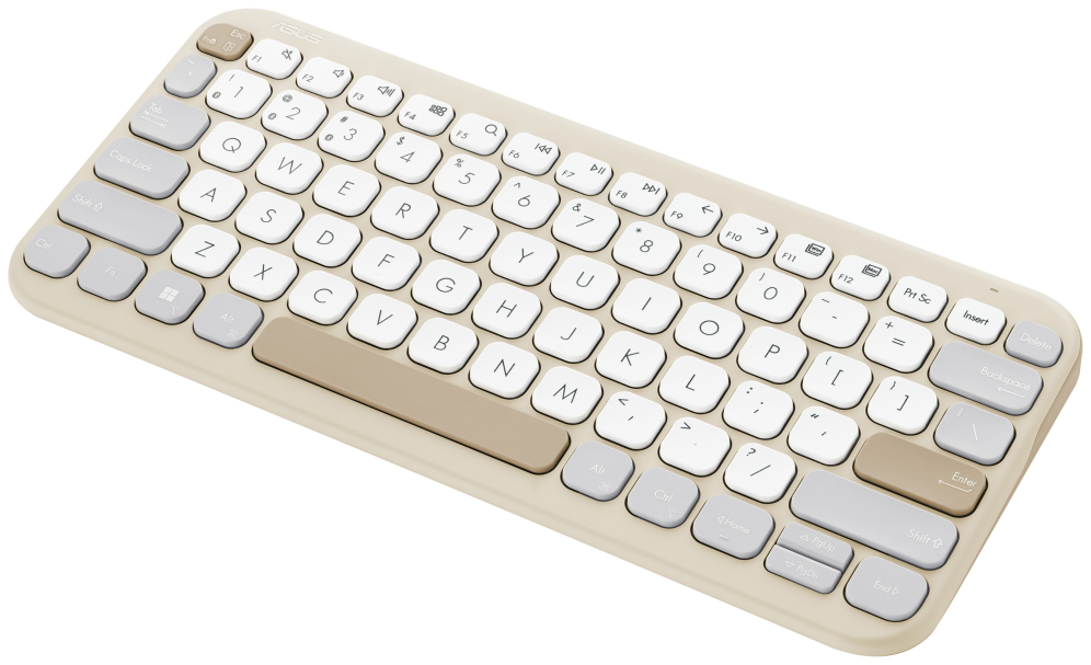 TECLADO ASUS KW100 INNALAMBRICO QWERTY BEIGE - detalle