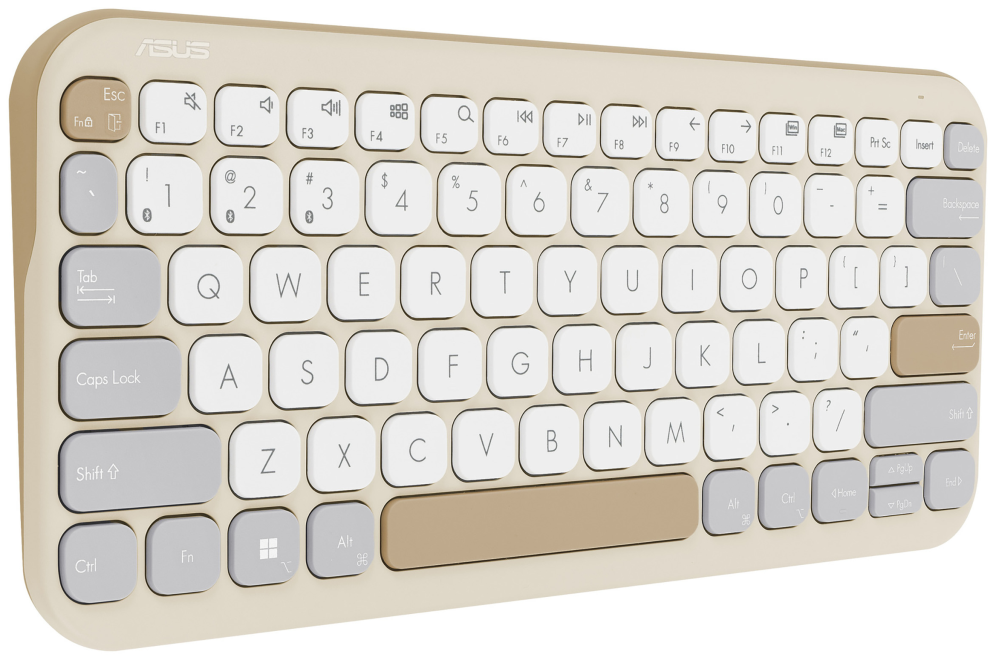TECLADO ASUS KW100 INNALAMBRICO QWERTY BEIGE - detalle