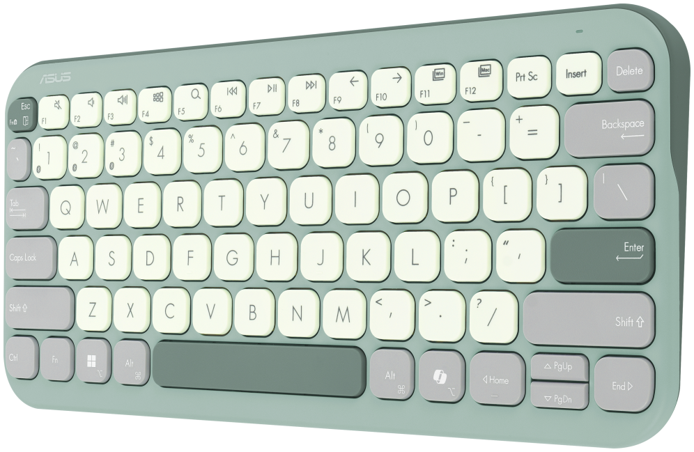 TECLADO ASUS KW100 INNALAMBRICO QWERTY GREEN - detalle