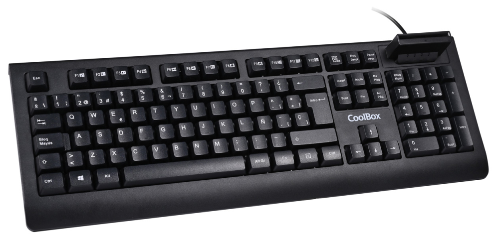 TECLADO COOLBOX LECTOR DNIe 4.0 USB NEGRO
