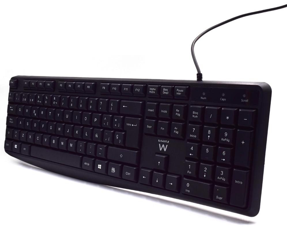 TECLADO EWENT BUSINESS ESPAÑOL ESCRITURA SILENCIOSA USB NEGRO - detalle