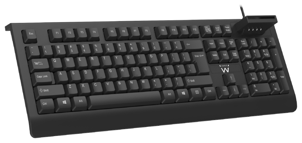 TECLADO EWENT CON LECTOR DNI QWERTY ES USB NEGRO - detalle