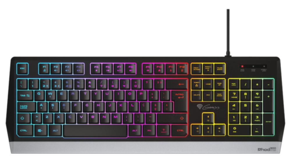 TECLADO GAMING GENESIS RHOD 300 PORTUGUES USB RETROILUMINADO NEGRO