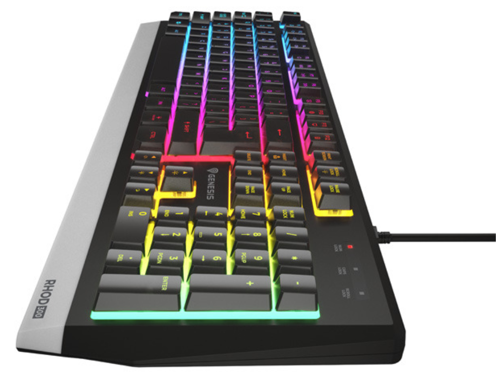 TECLADO GAMING GENESIS RHOD 300 PORTUGUES USB RETROILUMINADO NEGRO - detalle
