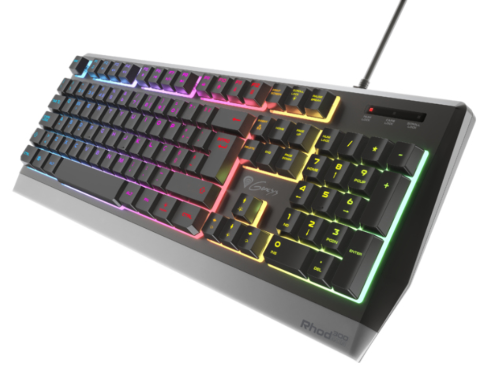 TECLADO GAMING GENESIS RHOD 300 PORTUGUES USB RETROILUMINADO NEGRO - detalle