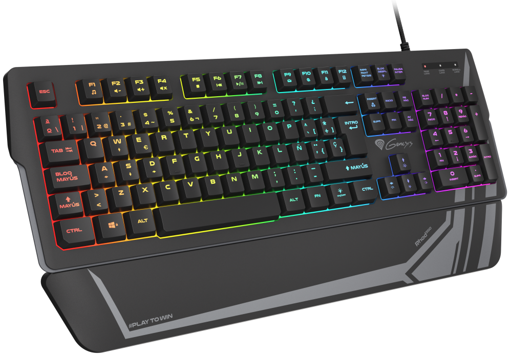TECLADO GAMING GENESIS RHOD 350 USB RETROILUMINADO MEMBRANA NEGRO