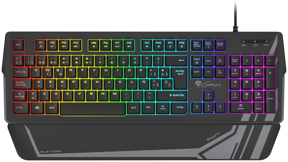 TECLADO GAMING GENESIS RHOD 350 USB RETROILUMINADO MEMBRANA NEGRO - detalle