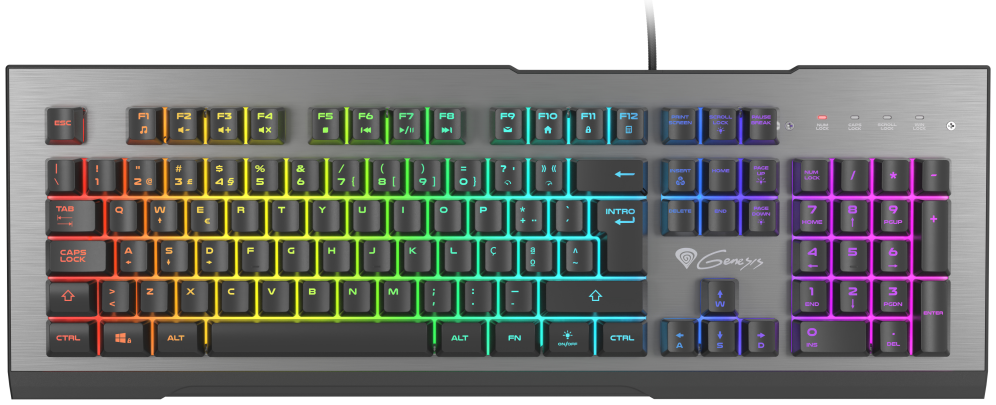 TECLADO GAMING GENESIS RHOD 500 PT USB RETROILUMINADO MECANICO ALUMINIO - detalle