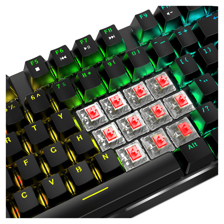 TECLADO GAMING HIDITEC GK400 USB RETROILUMINADO MECANICO NEGRO - detalle