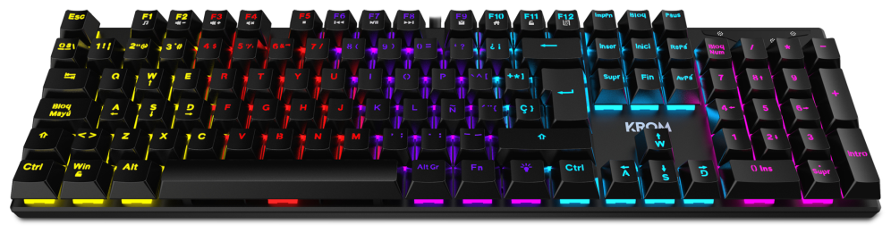 TECLADO GAMING KROM KASIC ES USB RETROILUMINADO MECANICO NEGRO - detalle