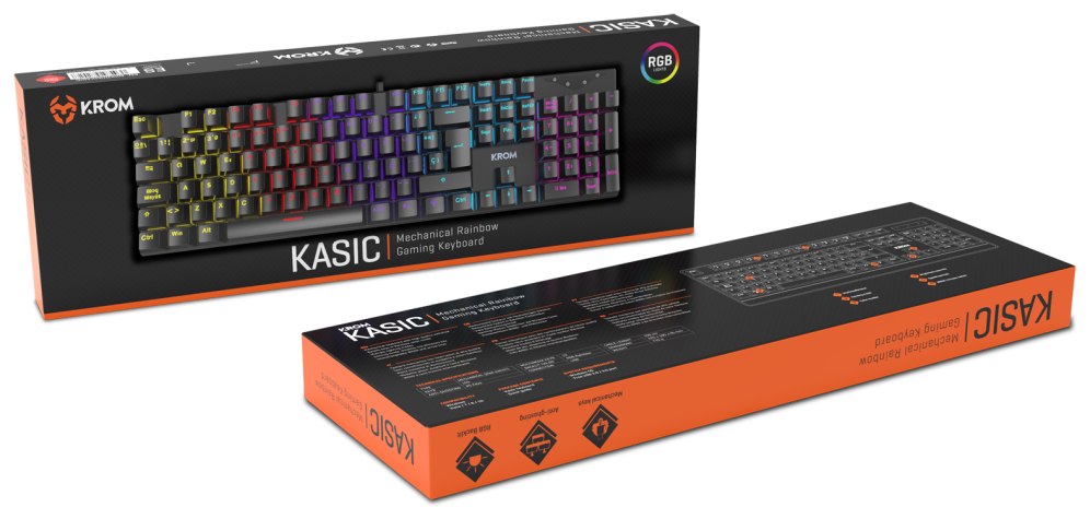 TECLADO GAMING KROM KASIC ES USB RETROILUMINADO MECANICO NEGRO - detalle