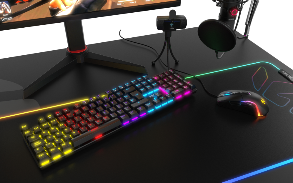 TECLADO GAMING KROM KASIC ES USB RETROILUMINADO MECANICO NEGRO - detalle