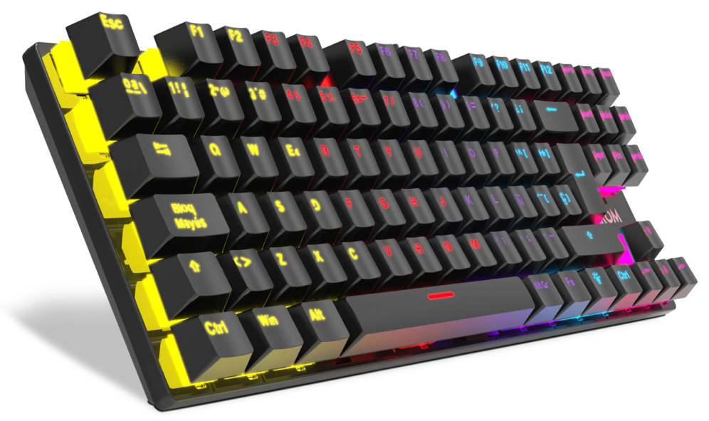 TECLADO GAMING KROM KASIC TKL RAINBOW ES USB RETROILUMINADO MECANICO NEGRO - detalle