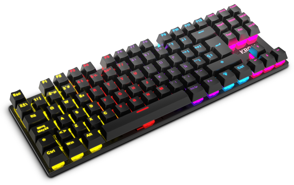 TECLADO GAMING KROM KASIC TKL RAINBOW ES USB RETROILUMINADO MECANICO NEGRO - detalle