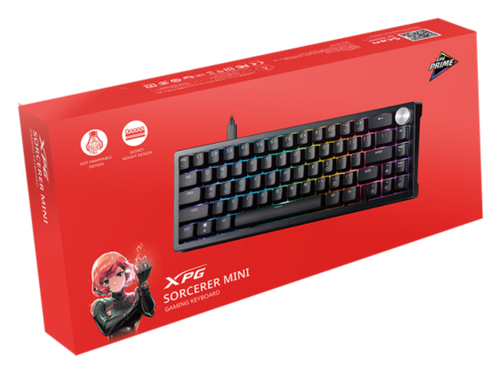 TECLADO GAMING XPG SORCERER MINI EN USB RETROILUMINADO MECANICO NEGRO - detalle