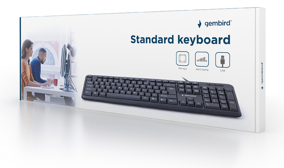 TECLADO GEMBIRD USB NEGRO DISEÑO EEUU - detalle