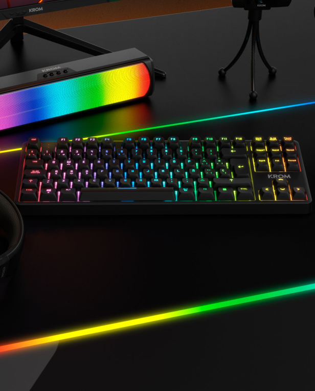 TECLADO KROM KERNEL PRO MINI INALAMBRICO RETROILUMINADO MECANICO NEGRO - detalle