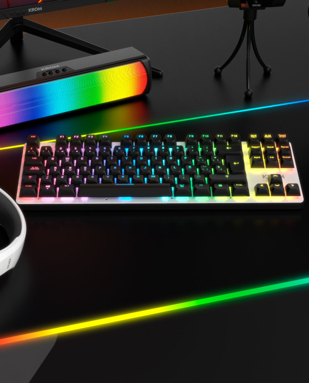 TECLADO KROM KERNEL PRO MINI INALAMBRICO RETROILUMINADO MECANICO NEGRO - detalle