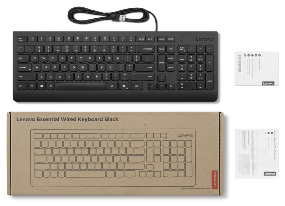 TECLADO LENOVO ESSENTIAL CON CABLE AI - detalle