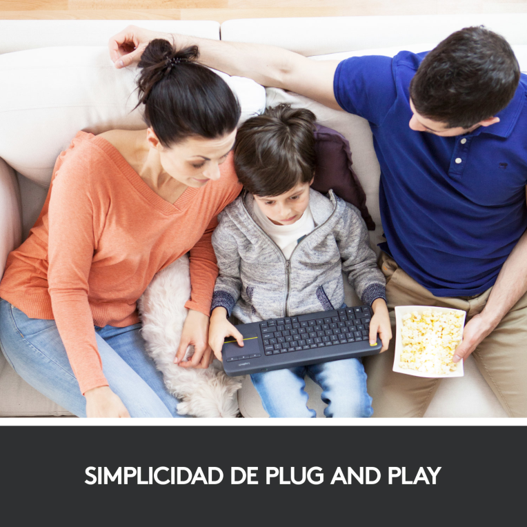 TECLADO LOGITECH K400 PLUS RF INALAMBRICO NEGRO - detalle