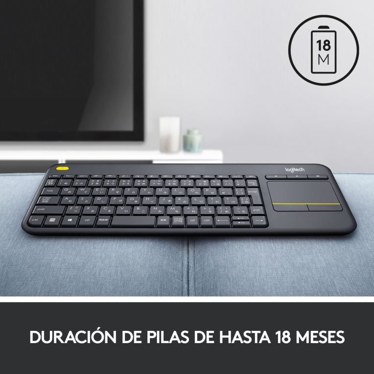 TECLADO LOGITECH K400 PLUS RF INALAMBRICO NEGRO - detalle