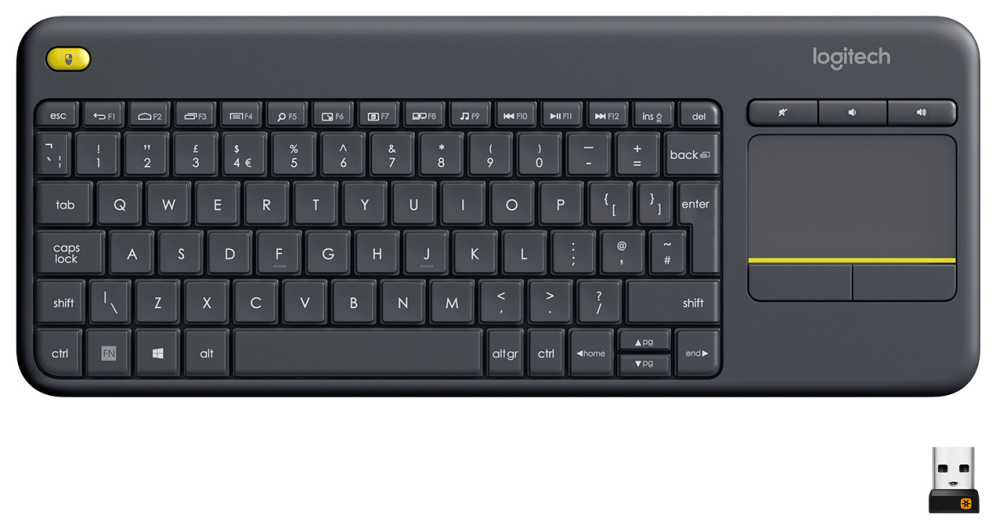 TECLADO LOGITECH K400 PLUS RF INALAMBRICO NEGRO - detalle